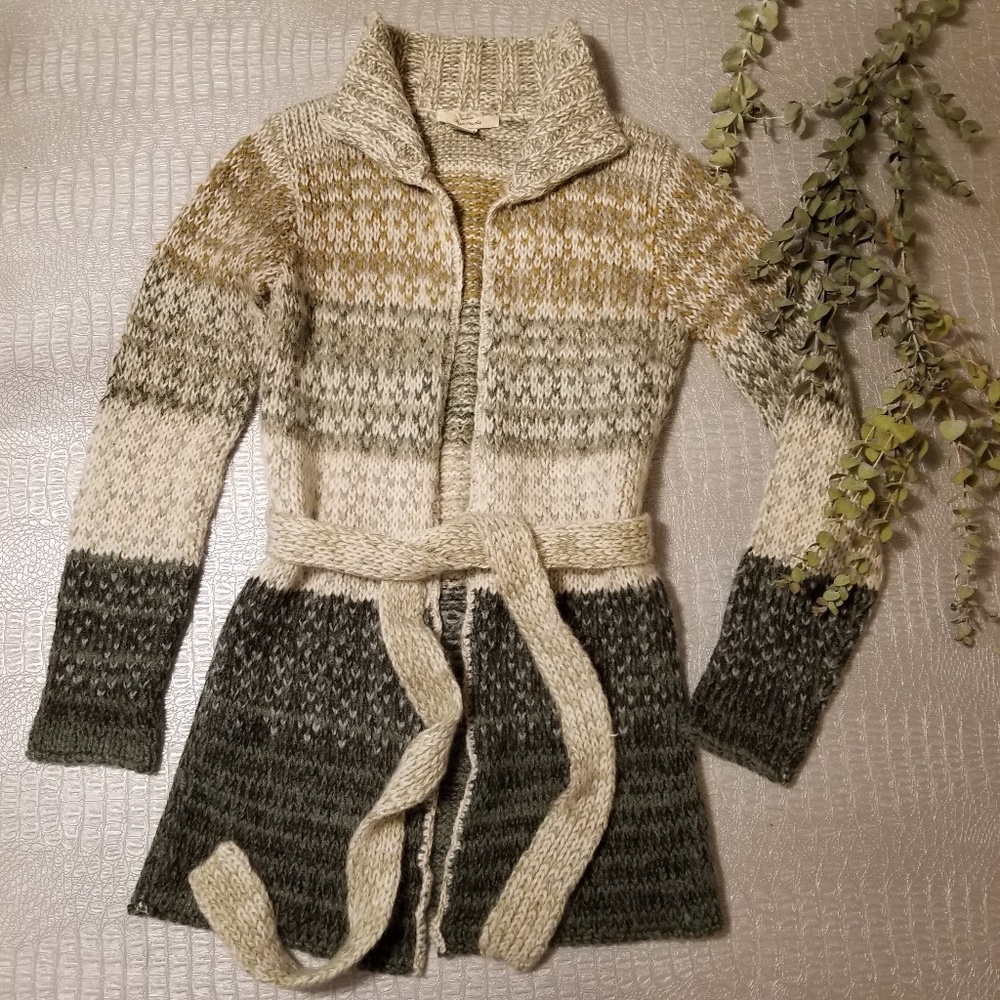 Free People knit 3/4 length open cardigan sweater